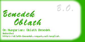 benedek oblath business card